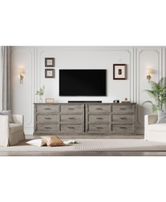 6-Drawer Modern Wood Dresser Bedroom Storage Organizer for Living Room, Nursery, Gray Finish