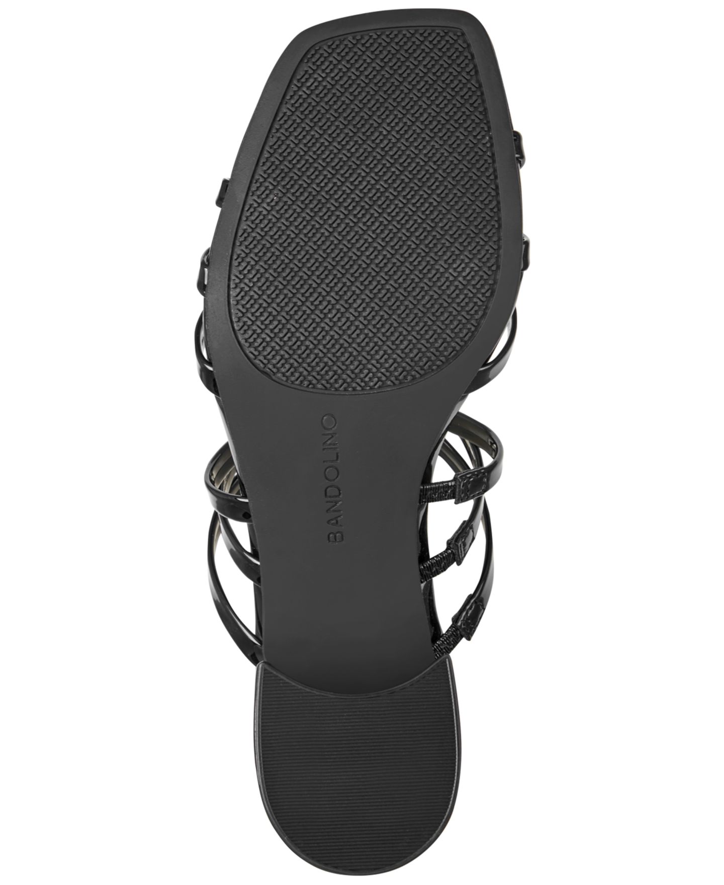 Женские сандалии Bandolino Mattien Strappy Block Heel Dress Sandals, цвет: Чёрный лаковый — фото 5