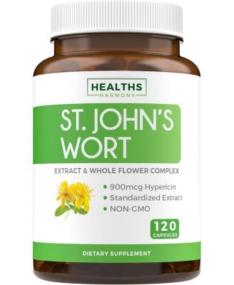 St John's Wort Capsules, Mental Health and Mood Support, Anti Inflammatory Supplement, Health's Harmony, 120ct