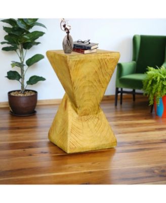 19.6" H Modern Concrete Side Table - Stylish Decorative End Table for Patio, Garden, Porch, Living Room, or Bedroom Decor