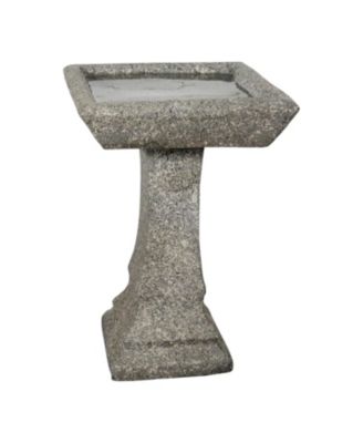 22.8" H Concrete Birdbath with Pedestal – 15" Dia Outdoor Freestanding Garden Bird Feeder & Bath for Patio, Yard, Decor