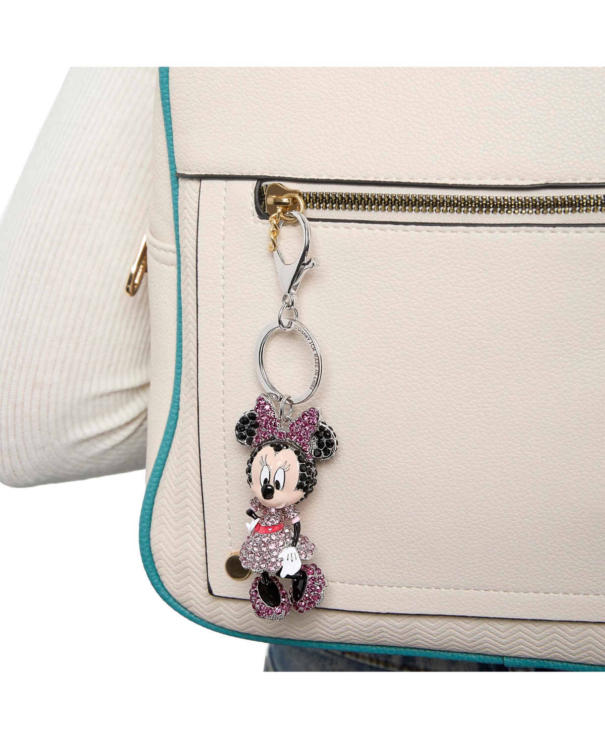 Disney Minnie Mouse Crystal Pave Bag Charm Keychain – Officially Licensed