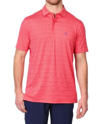 Men's Yarn Dye Stripe Performance Polo w/Covered Zipper Placket
