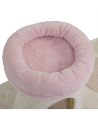  57.1'' Cat Tree with Blooming Platforms Bed in Pink