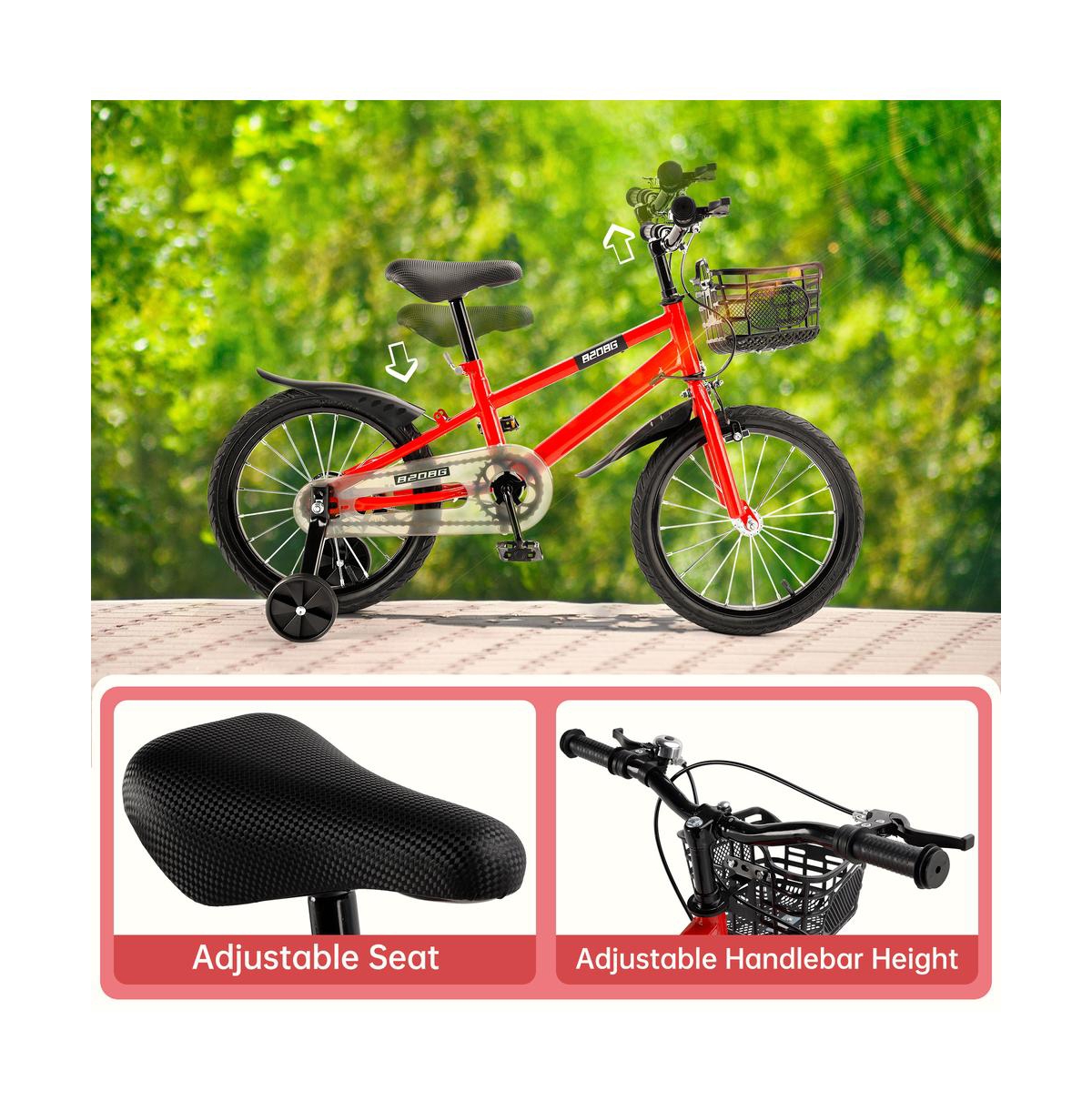 Artudatech 18-Inch Kids Bike for Ages 6-10 with Removable Training Wheels & Dual Brakes for the 2-Wheel Journey