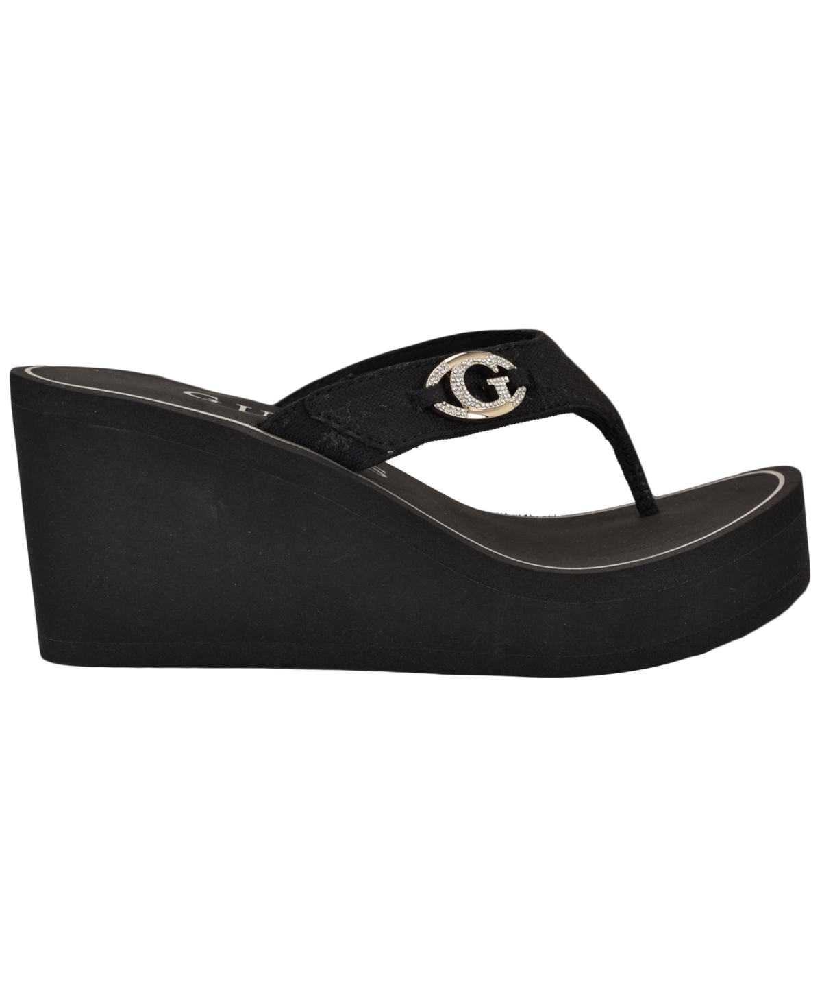 Guess Women's Shai Embellished Logo Eva High Wedge Sandal
