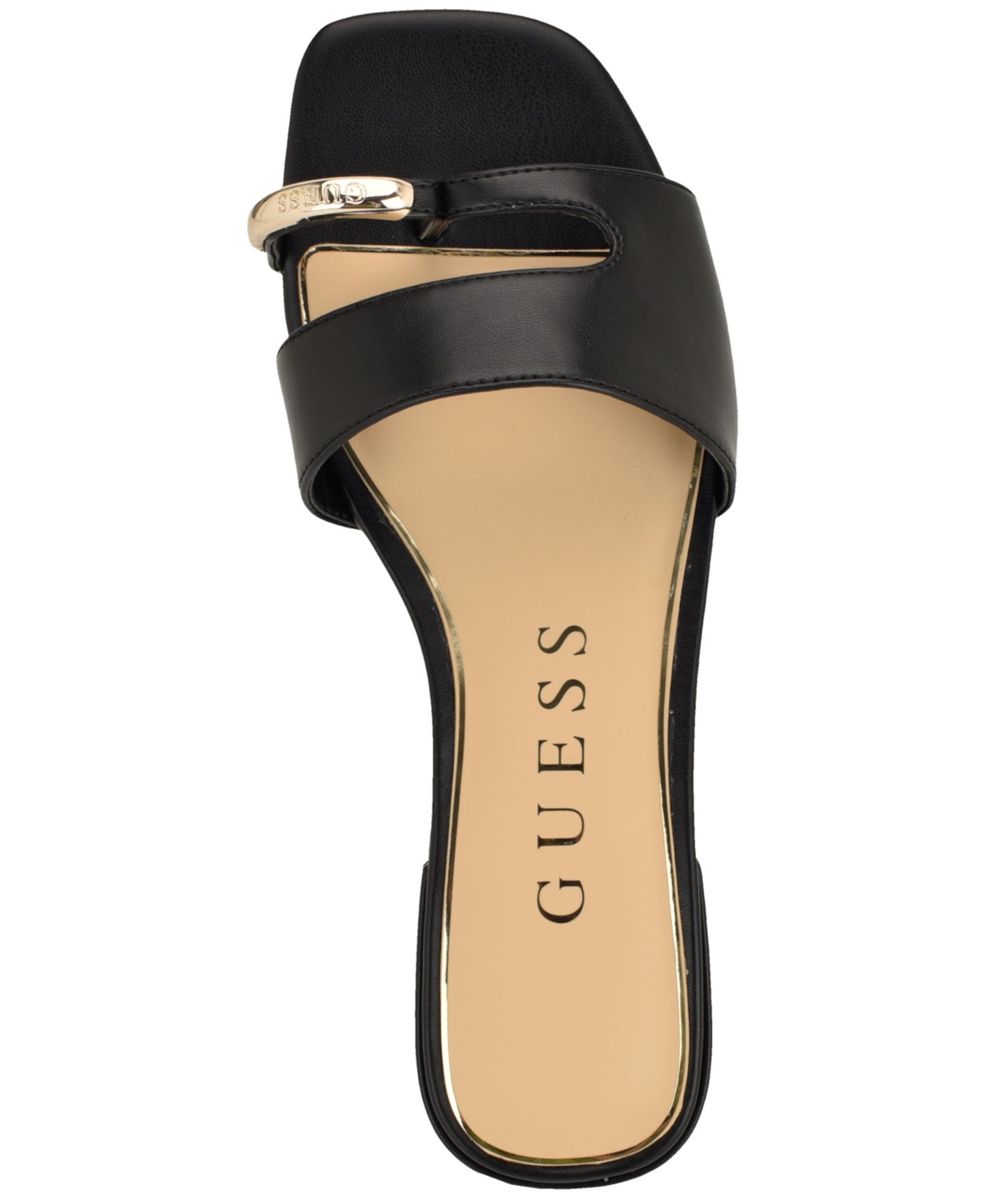 Женские сандалии GUESS Tablita Ornamented Toe Loop Flat Sandal, цвет: Чёрный — фото 4