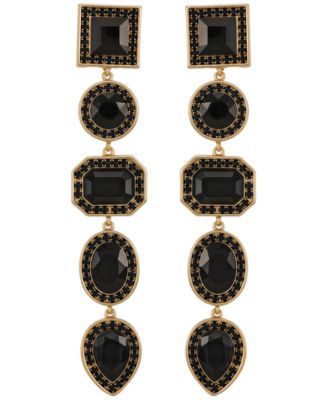 Rhinestone Gold-Tone Linear Clip Statement Earrings (Also Available in Silver-Tone)