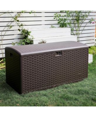 99-Gallon Waterproof Outdoor Storage Box - Lockable, UV-Resistant, for Patio, Pool Aad Garden
