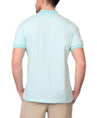 Men's Super Soft Yarn Dye Stripes Slub Polo with Rib Collar