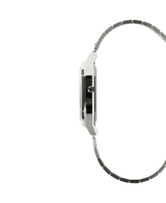 Men's Japanese Quartz Silver-Tone Stainless Steel Watch, 35.8mm