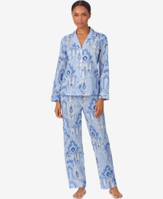 Women's Notch Collar and Long Pant Pajama Set