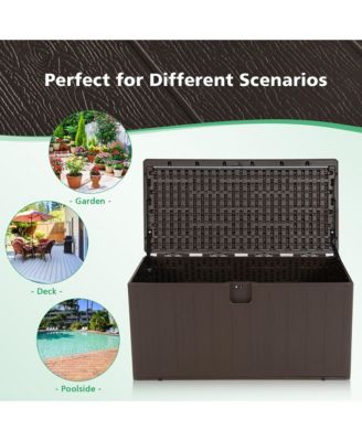 105 Gallon Outdoor Resin Deck Box All Weather Lockable Storage Container