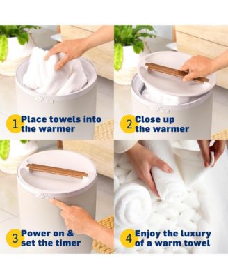 Large Towel Warmer, Bucket Style W/Timer & Auto Shut-Off, Fits Two 40”x70” Towels - Gray.