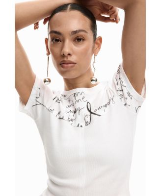 Women's T-shirt rib lettering