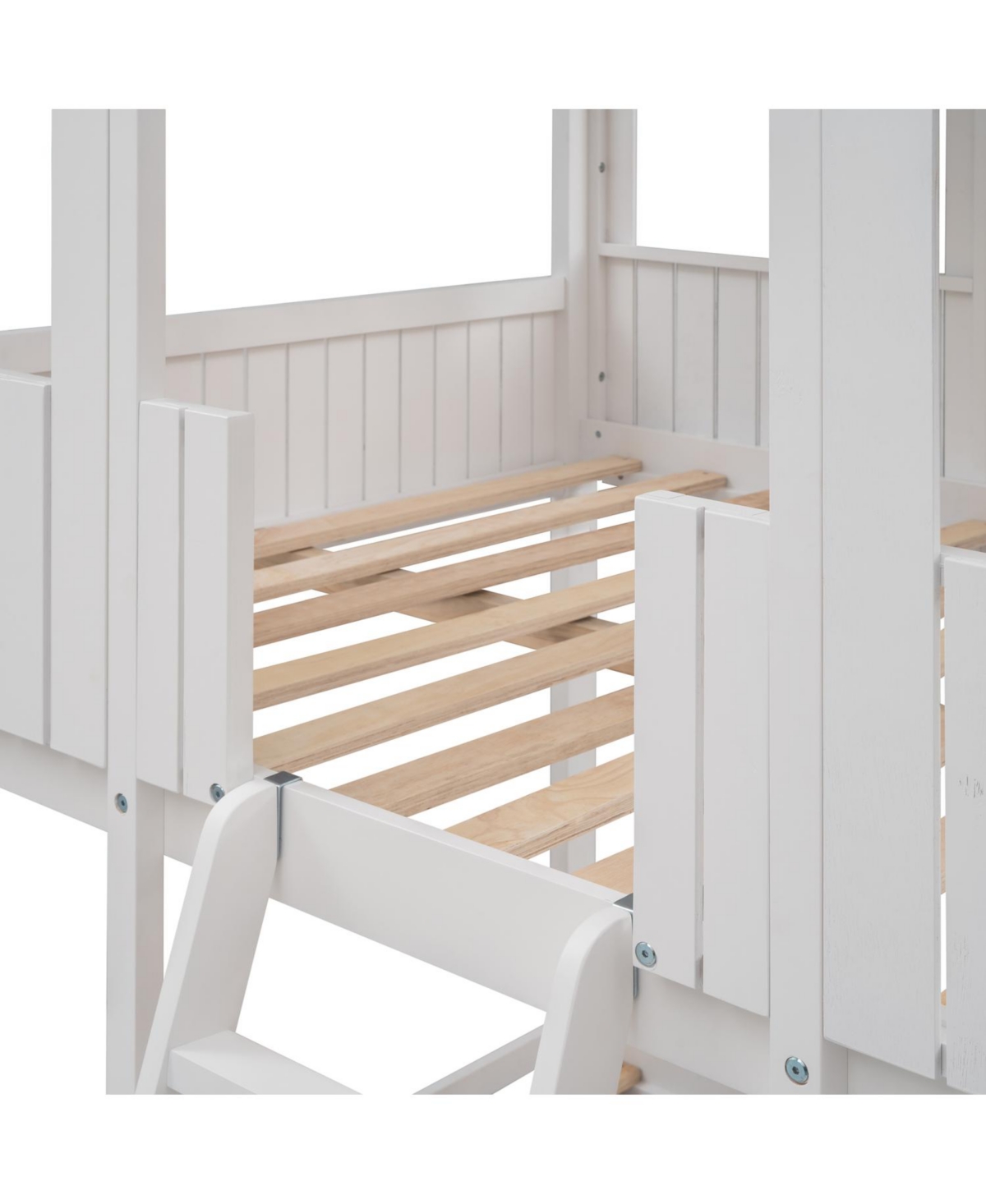 Streamdale Furniture Full Over Woodbunk Bed With Roof, Window, Guardrail, Ladder