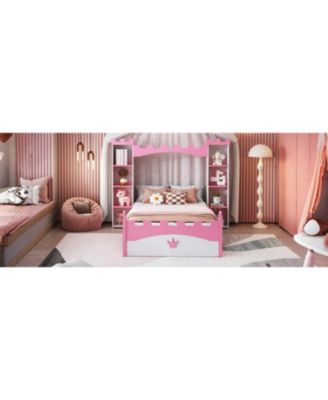 Castle Twin Platform Bed for Kids with Storage