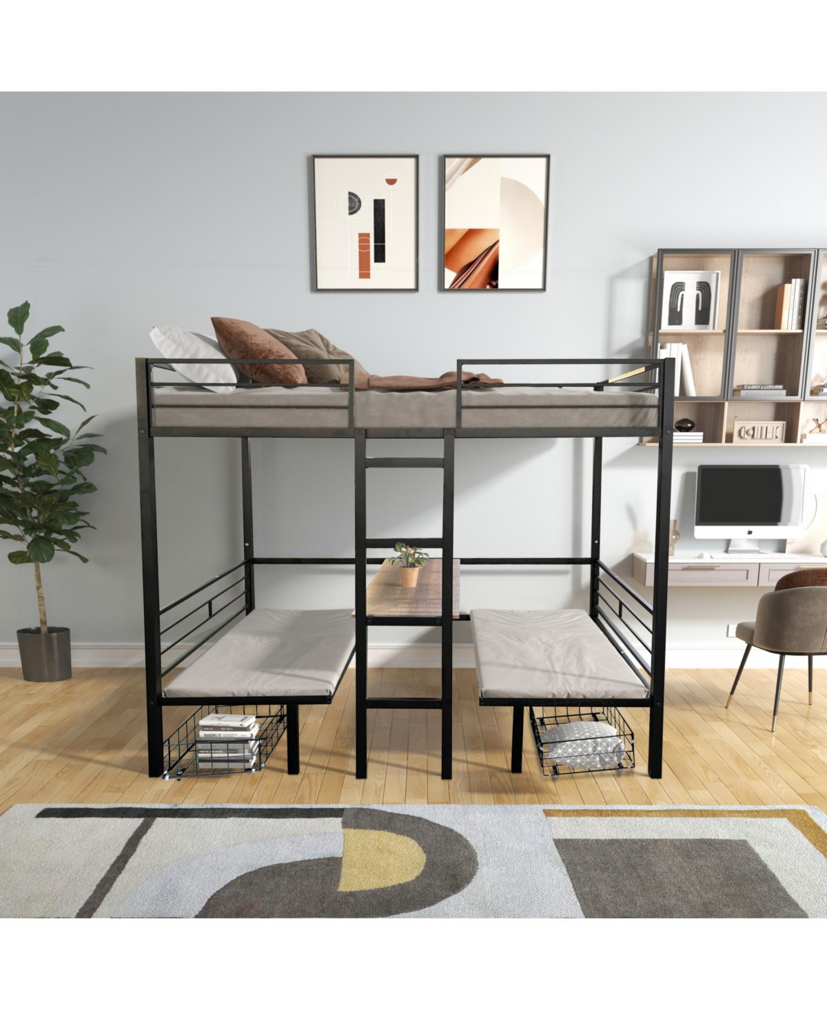 Streamdale Furniture Transformable Twin Loft Bed with Table