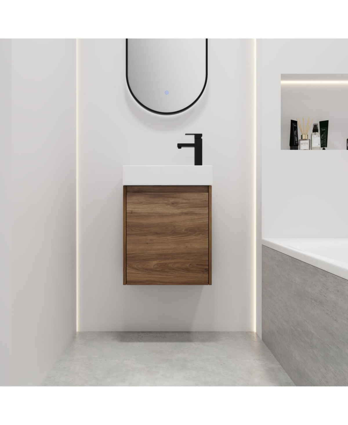 Streamdale Furniture Streamdale 18" Compact Floating Vanity with Sink