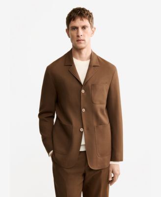 Men's Italian Virgin Wool Flannel Suit Jacket