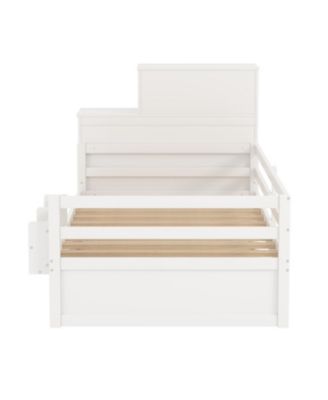 Streamdale Twin Platform Bed with Bookshelf & Trundle