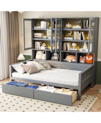 Streamdale Twin Daybed w/ Storage, LED & Shelves