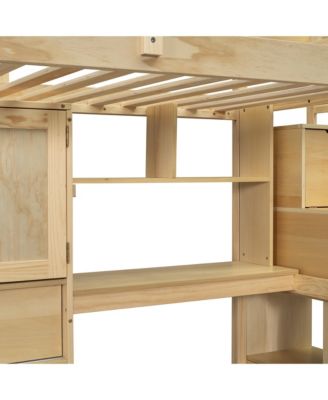 Loft Bed with Desk, Staircase, and Storage