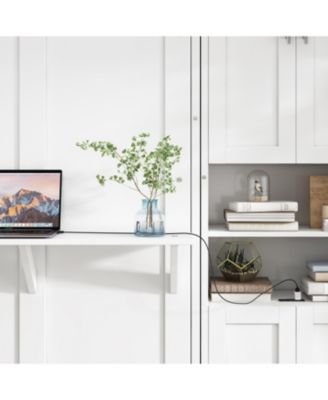 Streamdale Queen Size Murphy Bed, 68-inch Cabinet Bed Folding Wall Bed with Desk Combo Perfect for Guest Room,Study