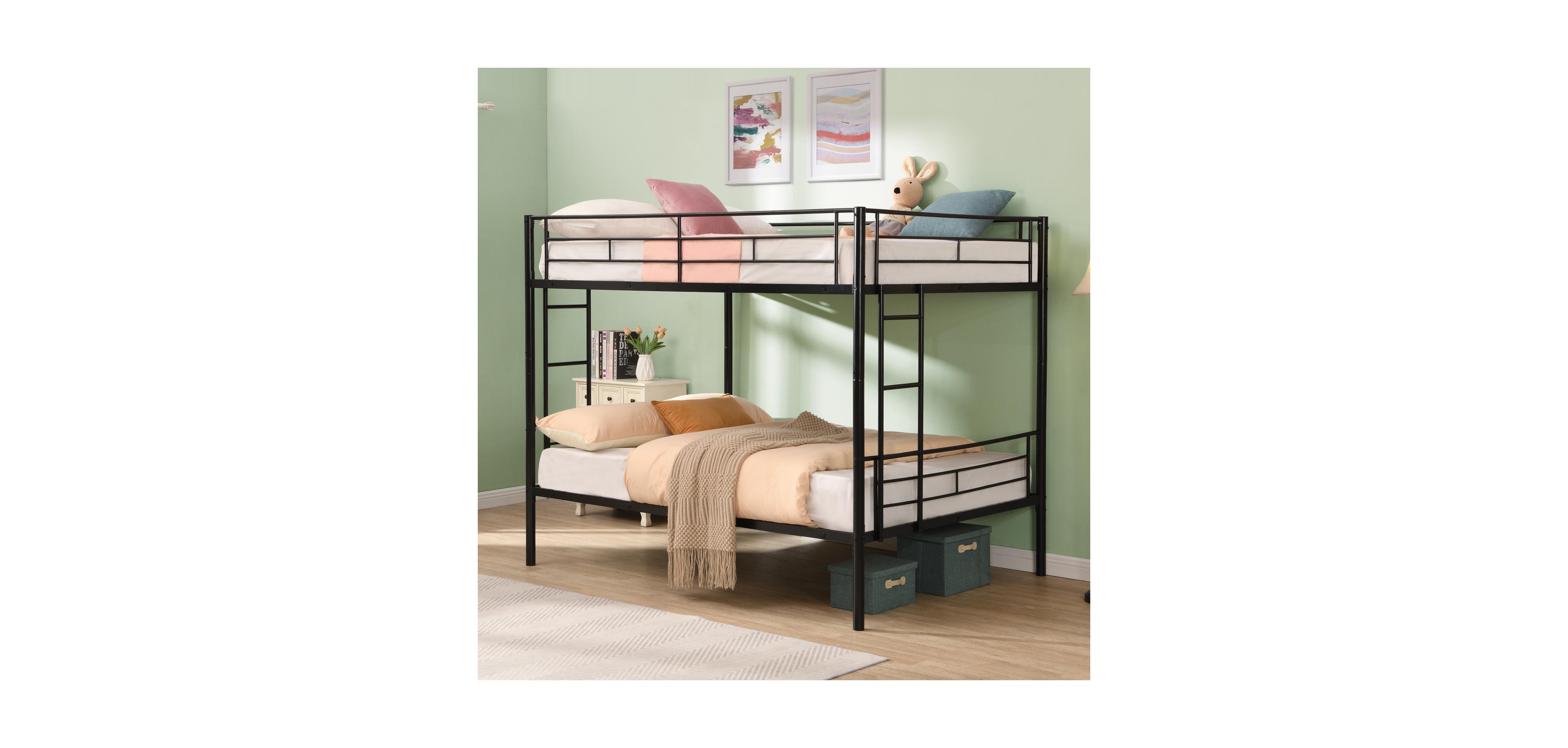 Streamdale Furniture Full Over Full Metal Bunk Bed, No Box Spring Needed, Easy Assemble