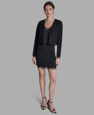 Women's Padded Shoulder Open Front Jacket