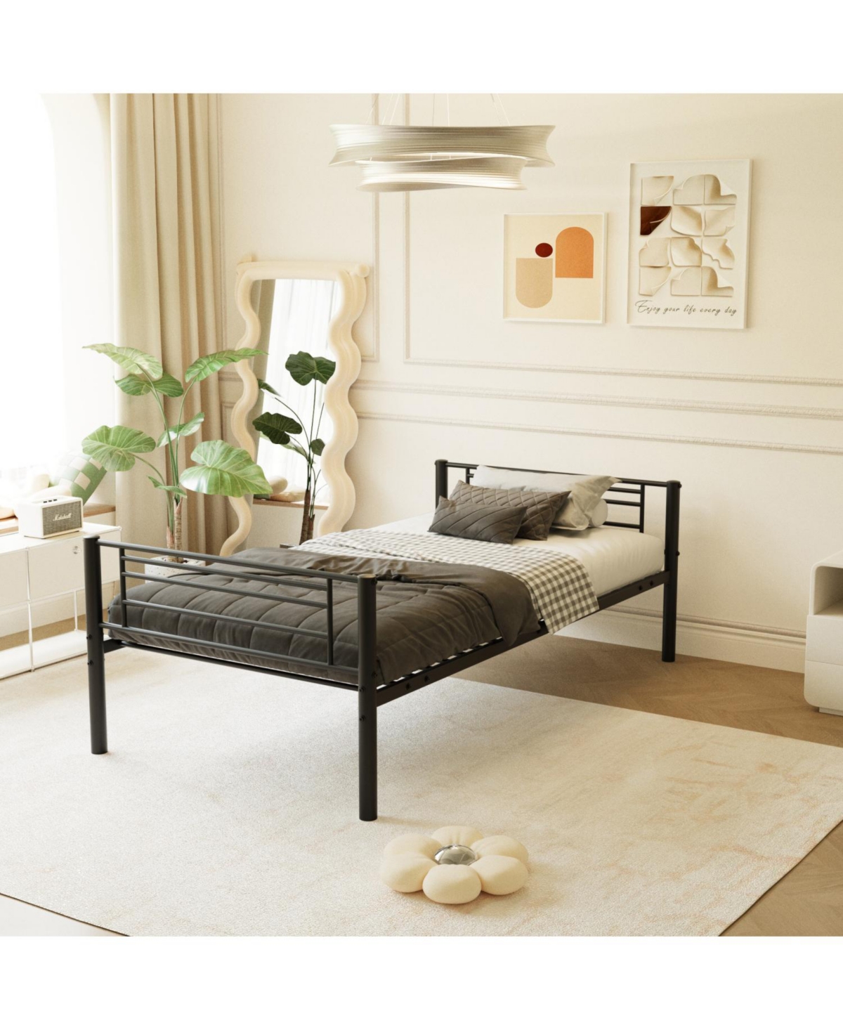 Streamdale Furniture Bedroom dormitory twin size metal triple bunk bed can be disassembled into three beds