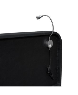 Queen Size Upholstered Platform Bed with 2 Reading Lights