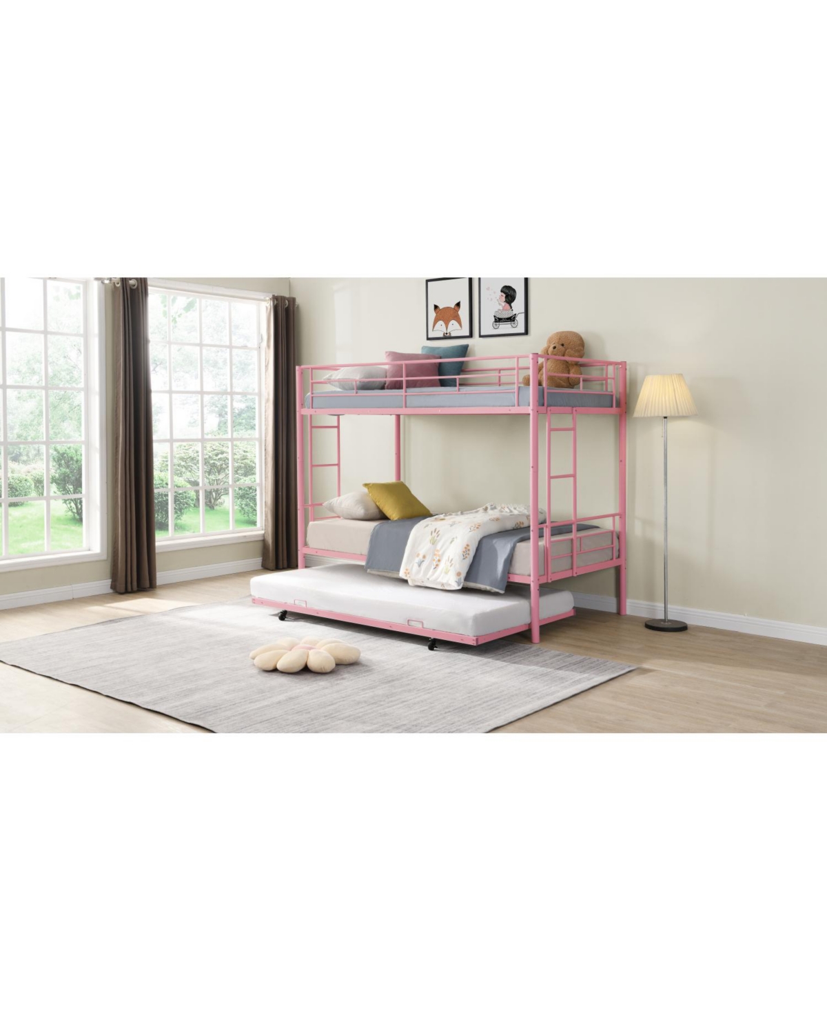 Streamdale Furniture Metal Bunk Bed with trundle