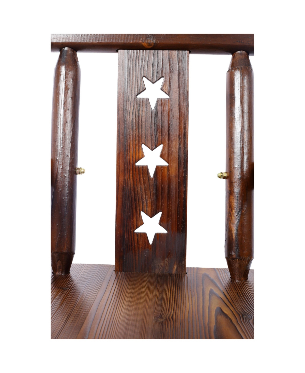 Streamdale Furniture Rustic Wood Bar Stool with Star Backrest