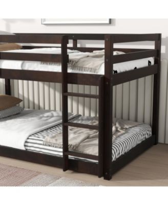 Streamdale Solid Wood Twin over Twin Loft Bed with Ladder and Reinforced Slats