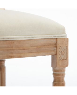 French Country Bar Stools with Upholstered Seats (Set of 2)