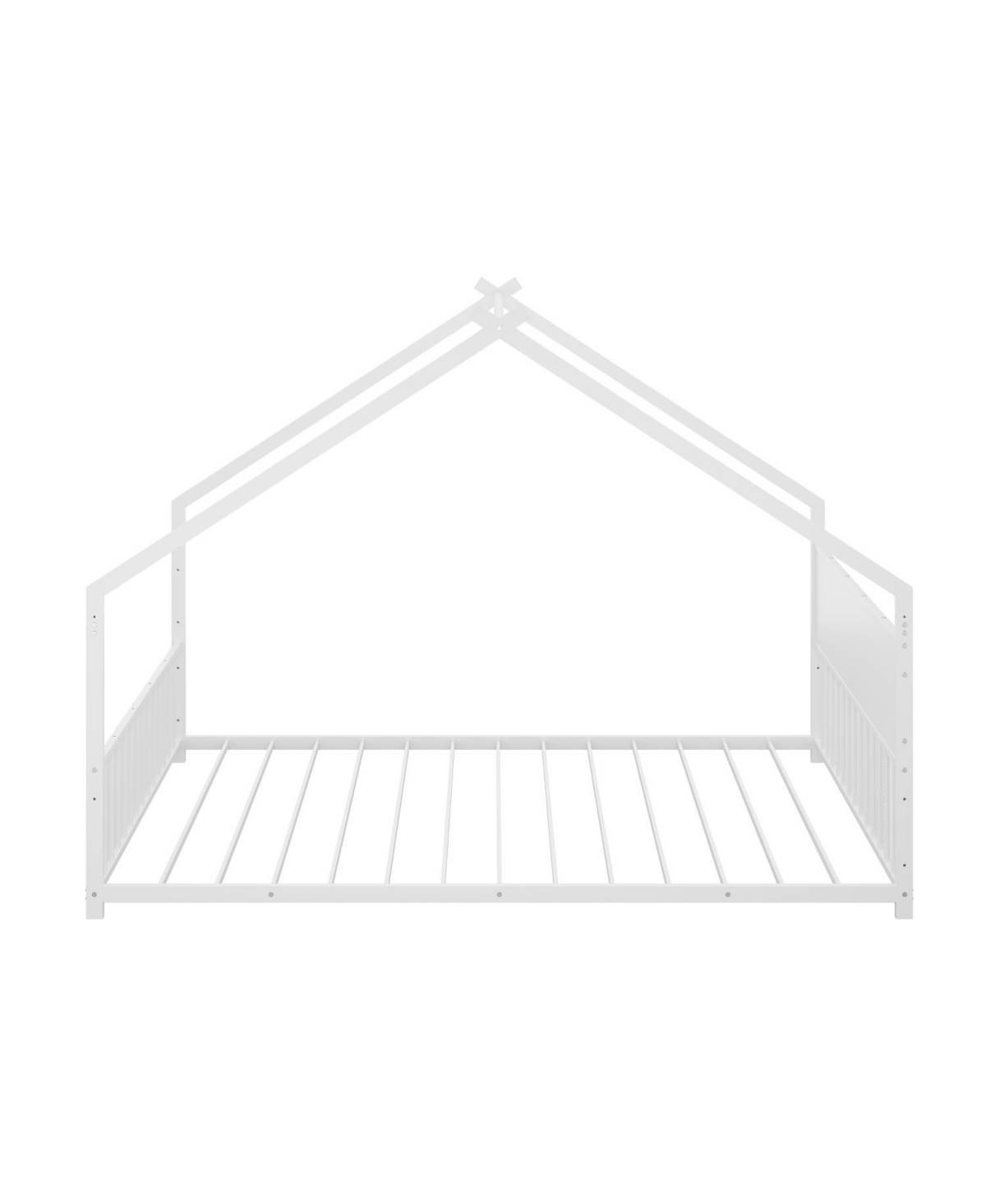 Streamdale Furniture Kids House Bed with Roof and Lights, Metal Frame