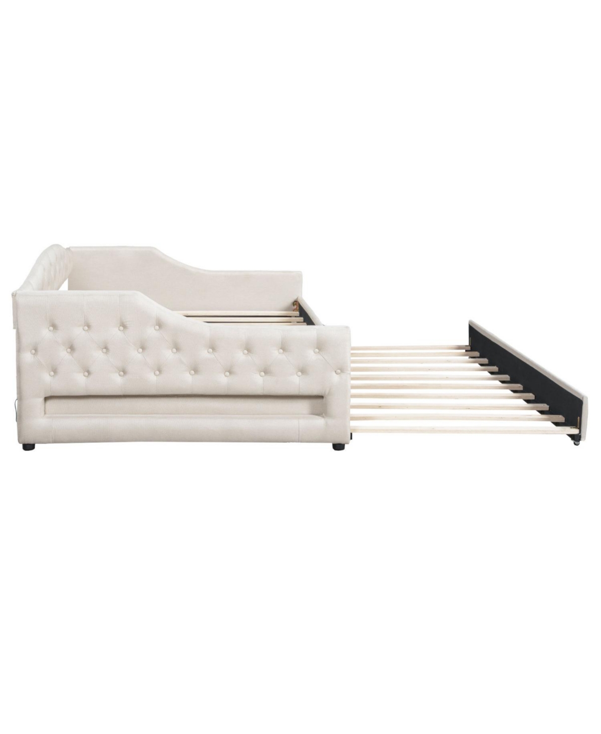 Streamdale Furniture Upholstered Full Xl Daybed with Led Belt and Trundle