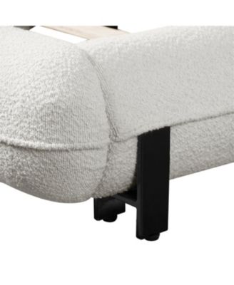 King Boucle Upholstered Platform Bed Frame