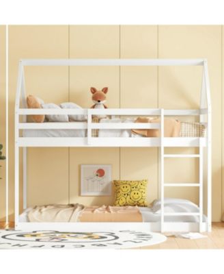 Twin Over Twin   Wood House Bunk Bed