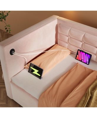  Velvet Twin Daybed with USB Charging & Storage