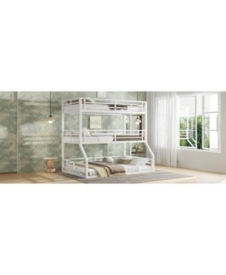 Triple Bunk Bed, Metal, White