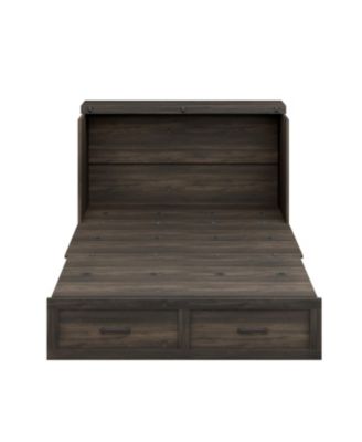 Farmhouse Murphy Bed with Charging Station & Storage Drawer