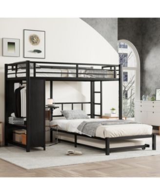 + Twin over Twin + Wood/Metal (if material is specified) + Trundle, Desk & Wardrobe + Bunk Bed