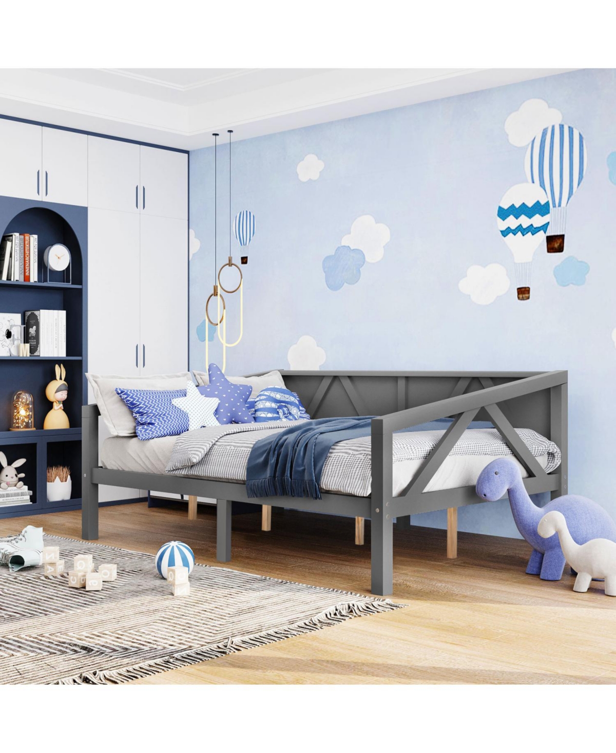 Streamdale Furniture + Full Size + Wood (or Mdf if applicable) + Gray Finish + Daybed