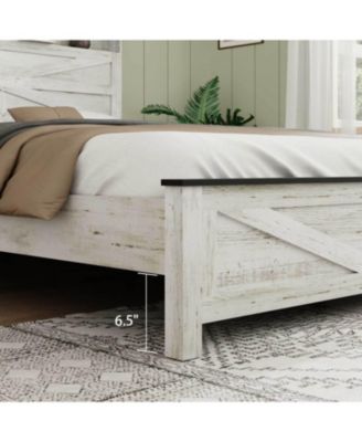  LED Platform Bed Frame with Charging & Storage