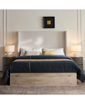 Shelton Queen Bed- Ivory Chenille, Wingback, Rustic Farmhouse