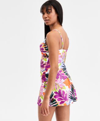 Women's Printed Underwired V-Neck Tankini