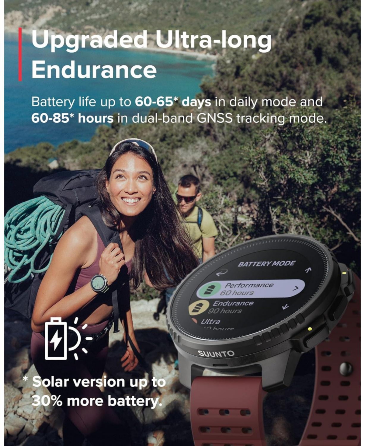 Suunto Vertical Steel Solar Gps Sports Watch with Sapphire Touchscreen, Heart Rate and Sleep Tracker - Canyon