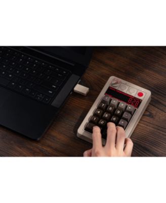 Retro 18 Wireless Mechanical Number Keypad and Calculator for Windows and Android - Fami Edition